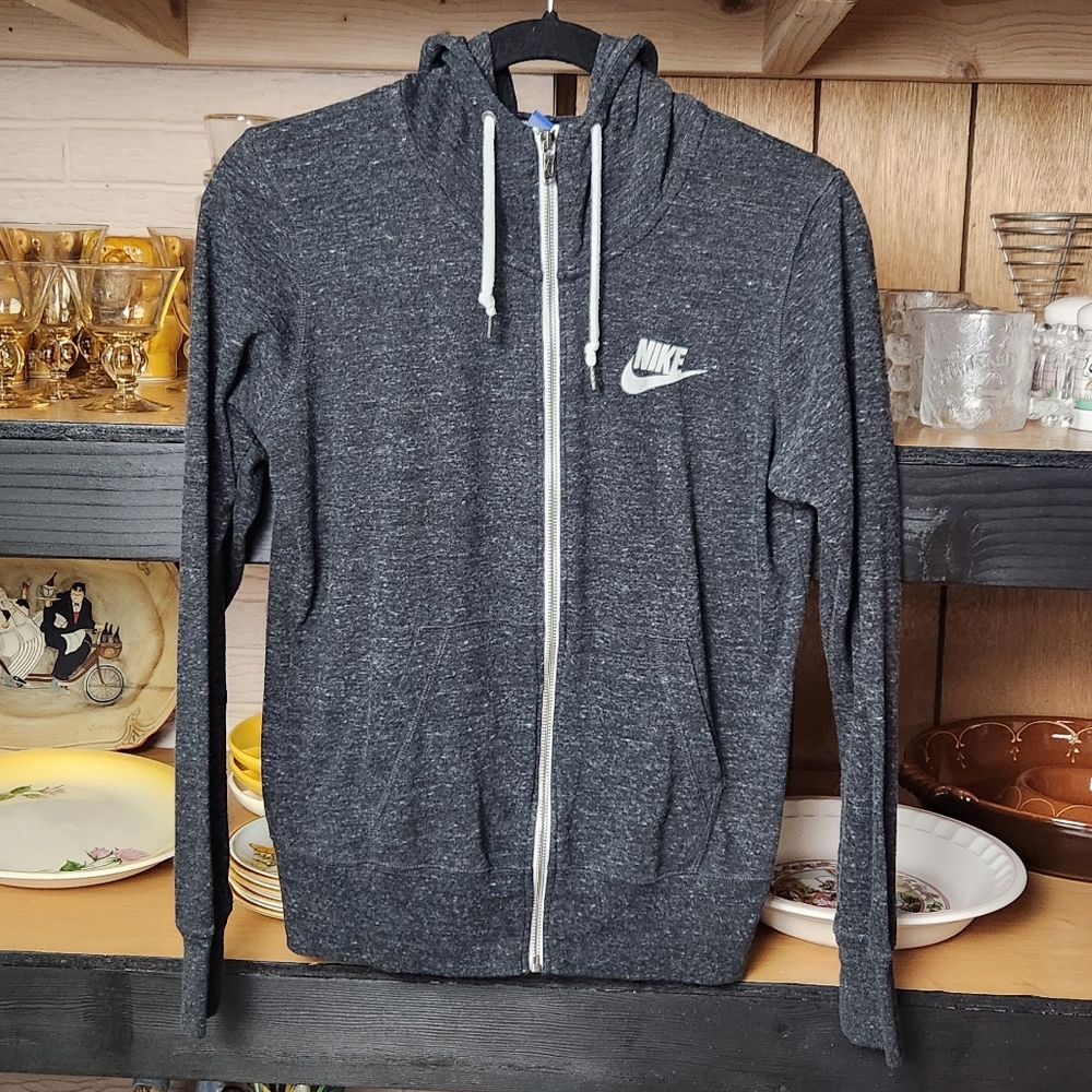 Nike Tech heather black Women's Zip Up Hooded Sweatshirt Jacket